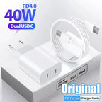 40W Dual Port USB-C Fast Charger – Compatible with iPhone & Android