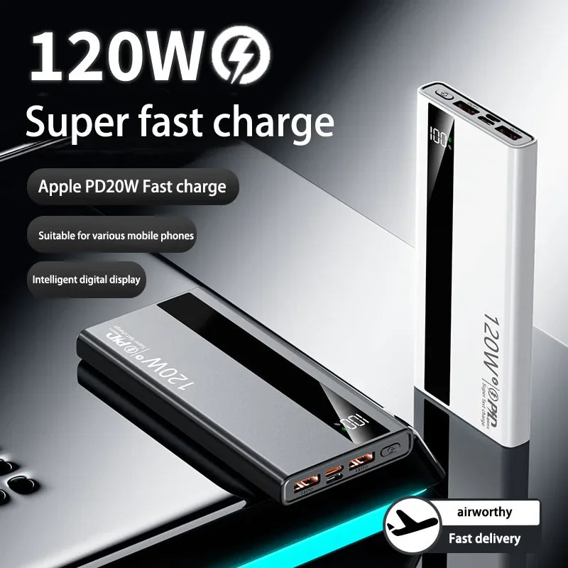 Xiaomi 500000mAh High Capacity PowerBank 120W Super Fast Charging Portable External Battery Powerbank for iphone Huawei