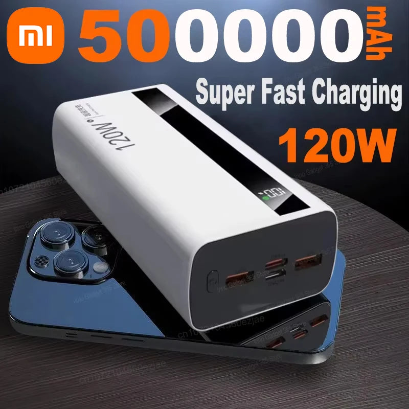 Xiaomi 500000mAh High Capacity PowerBank 120W Super Fast Charging Portable External Battery Powerbank for iphone Huawei